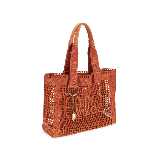 Chloé Bolso De Hombro De Rafia Roja Complemento De Moda Para Mujer