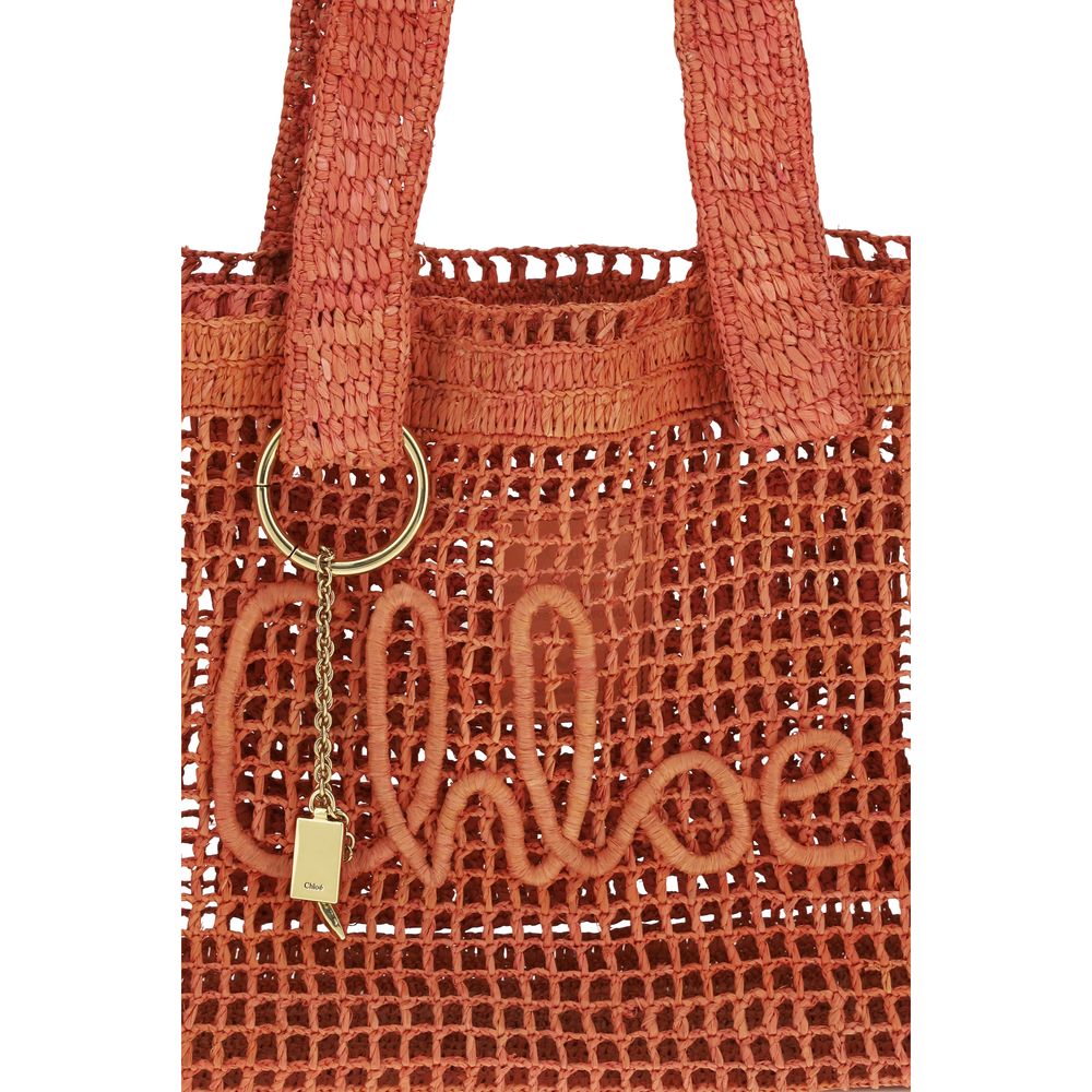 Chloé Bolso De Hombro De Rafia Roja Complemento De Moda Para Mujer