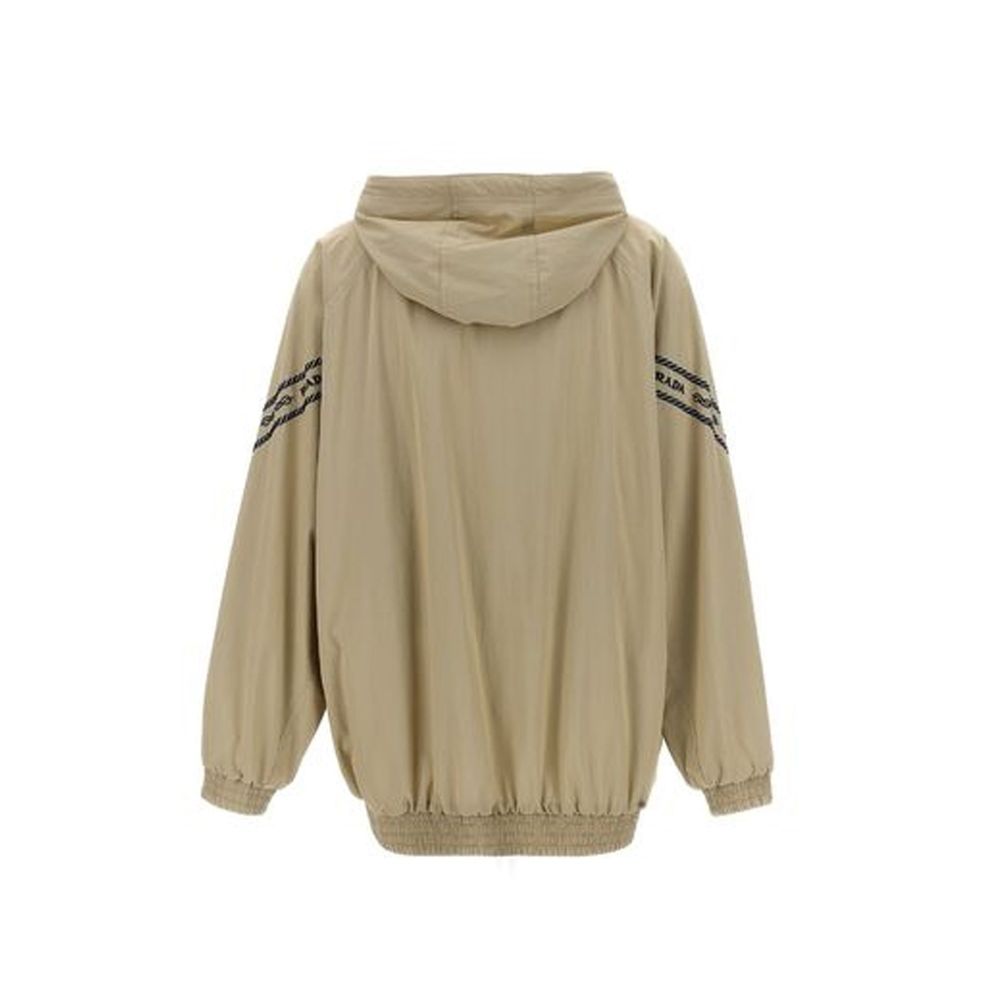 Chaqueta Prada De Algodón Beige Diseño Largo Total