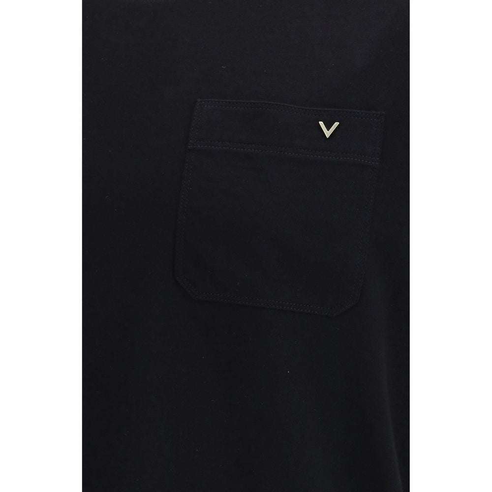 Camiseta de algodón negra Valentino Garavani