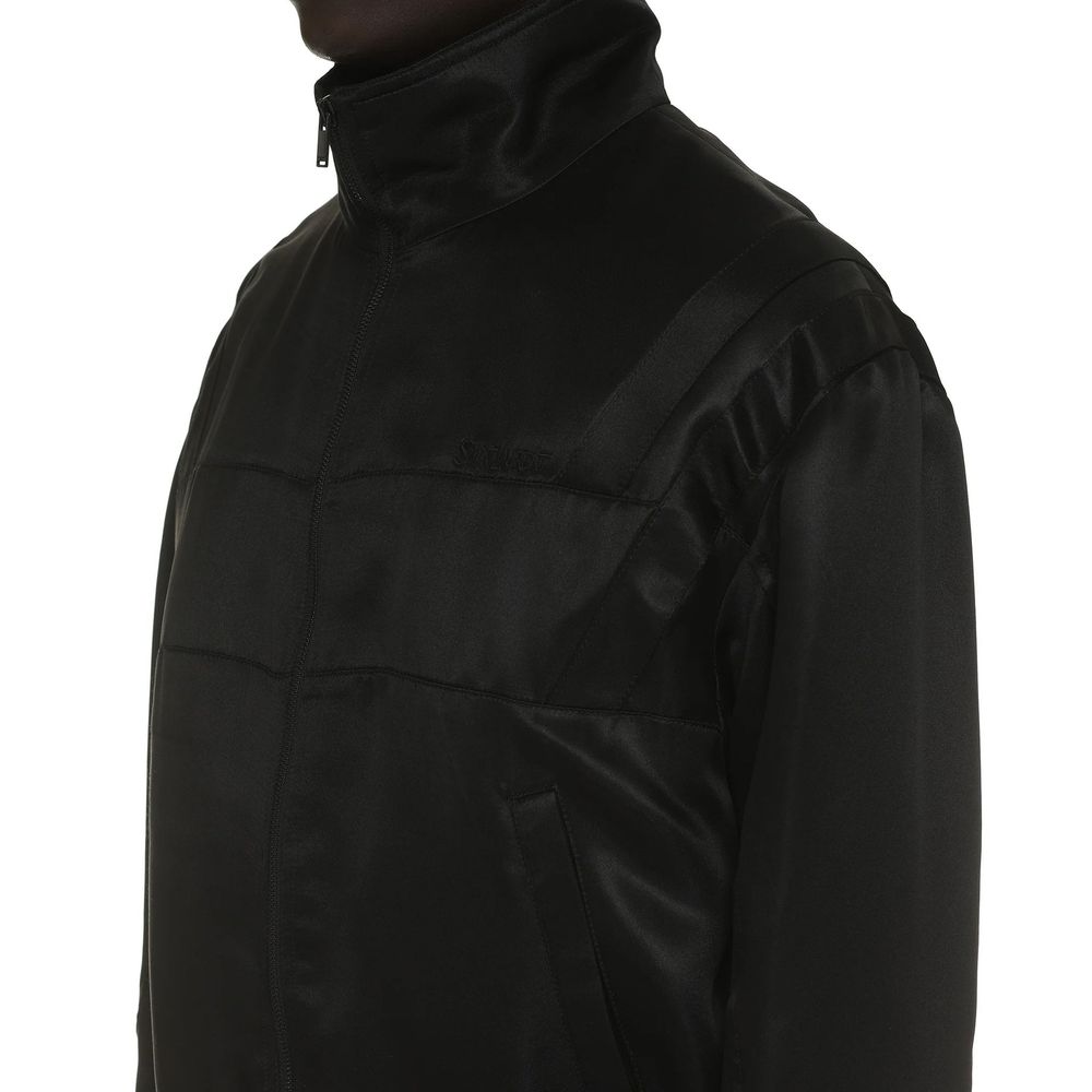 Chaqueta Saint Laurent De Seda Negra Diseño Moderno