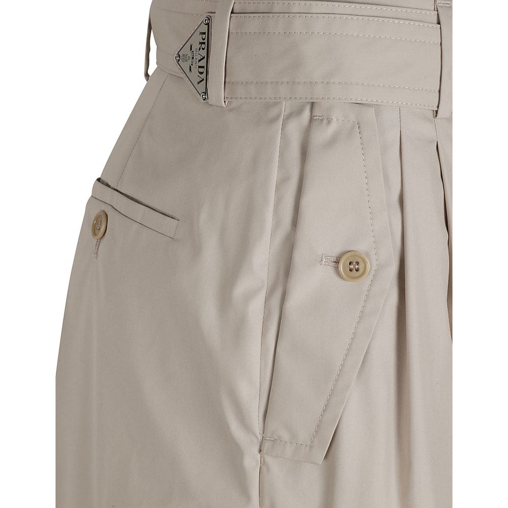 Pantalones Cargo De Algodón En Beige De La Casa Prada