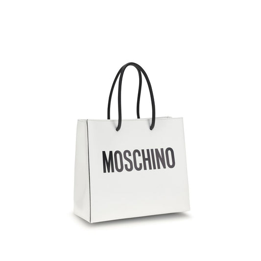 Bolso de piel de becerro blanca Bos Taurus de Moschino