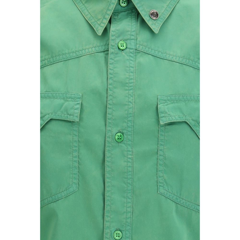 Camisa de manga corta bicolor de algodón de Versace