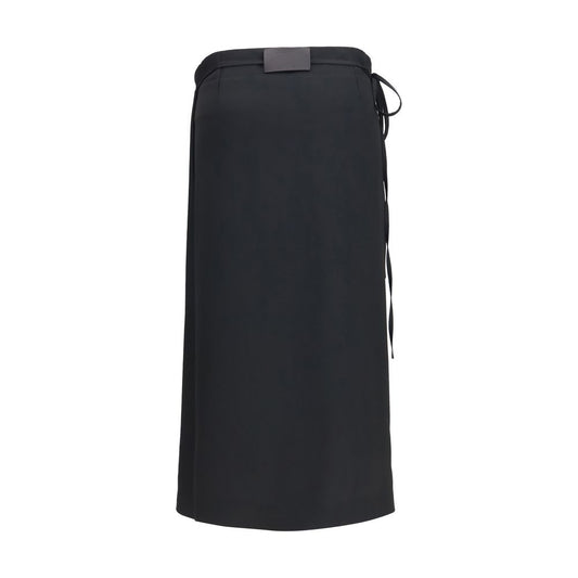Falda larga de viscosa negra Calvin Klein