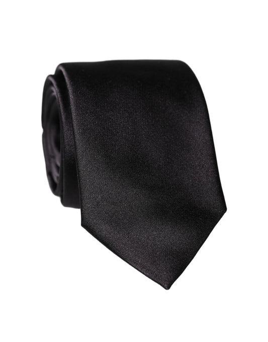 Corbata de seda negra sólida 100% ajustable para hombre de Dolce & Gabbana