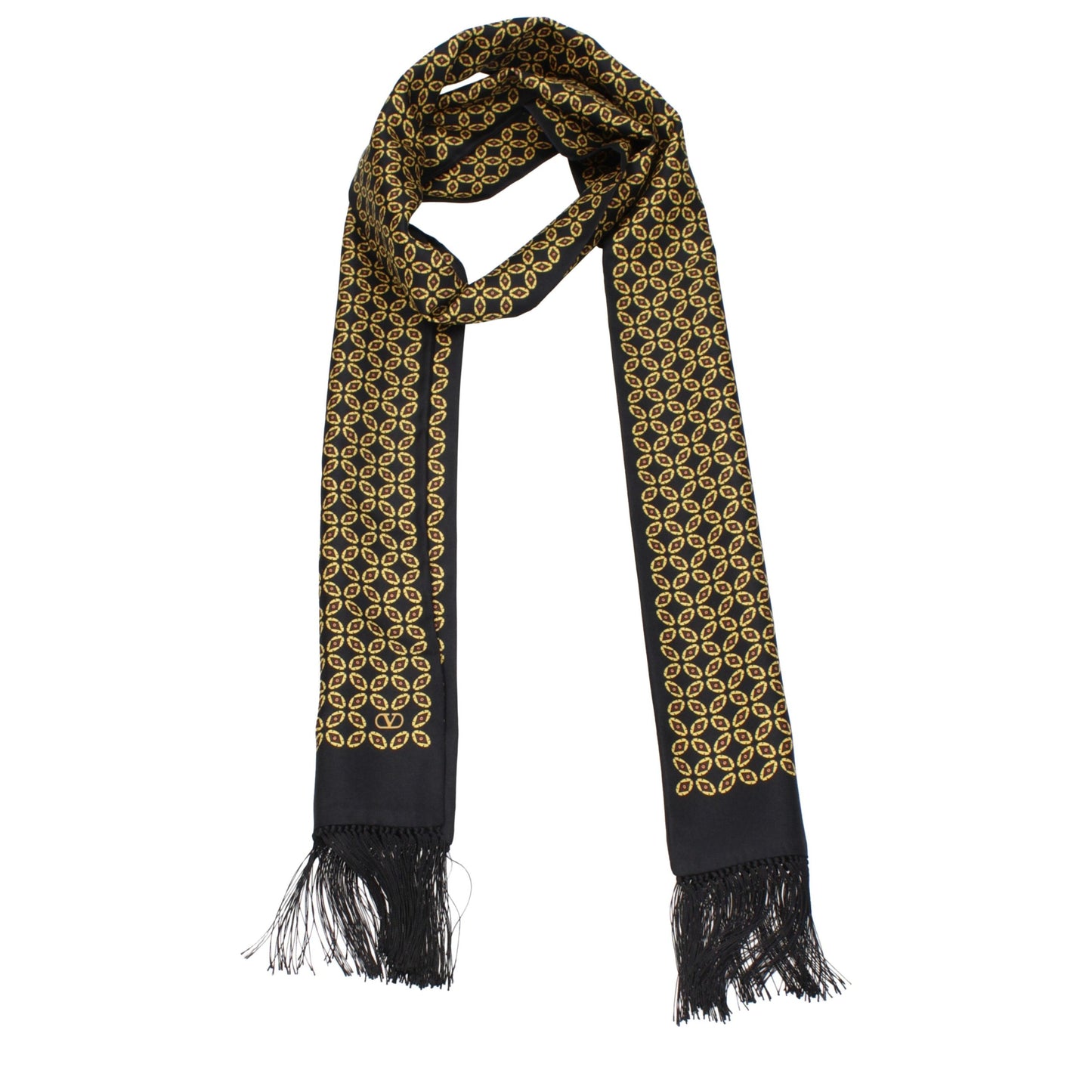 Foulard en Soie Noire Valentino Garavani Touche Distinctive