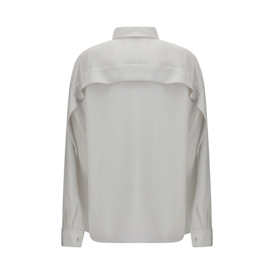 Camisa de vestir de seda blanca de Calvin Klein
