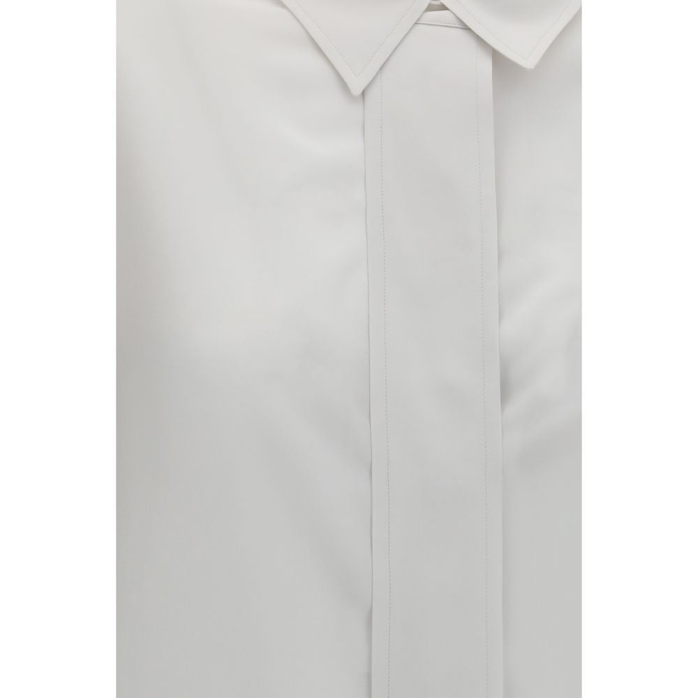 Camisa de vestir de seda blanca de Calvin Klein