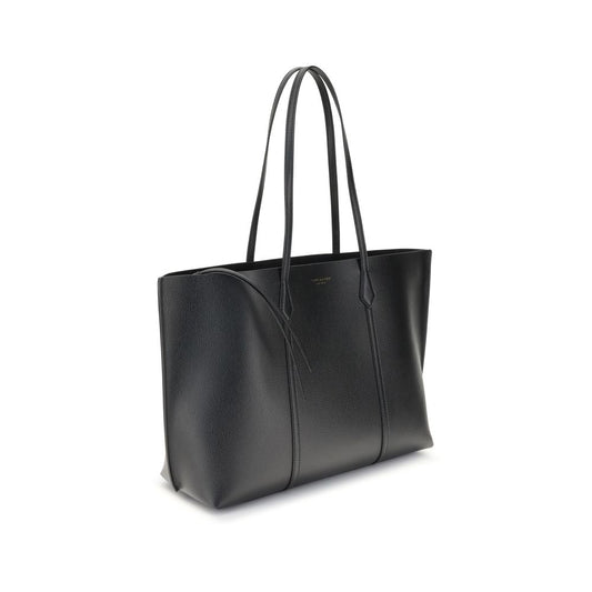 Bolso de mano Tory Burch de cuero de becerro negro Bos Taurus