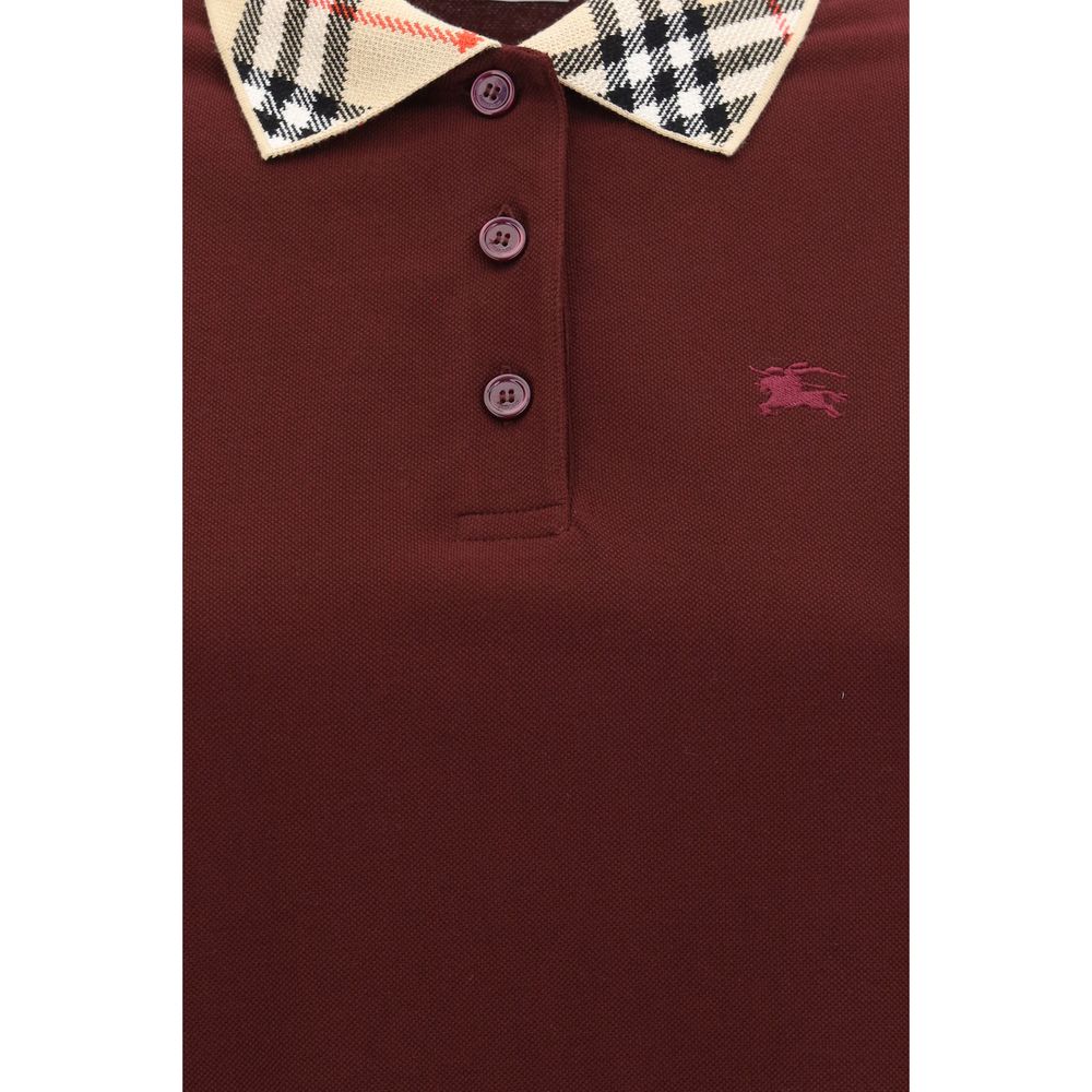 Burberry Collar Burgundy Cotton Casual Dress