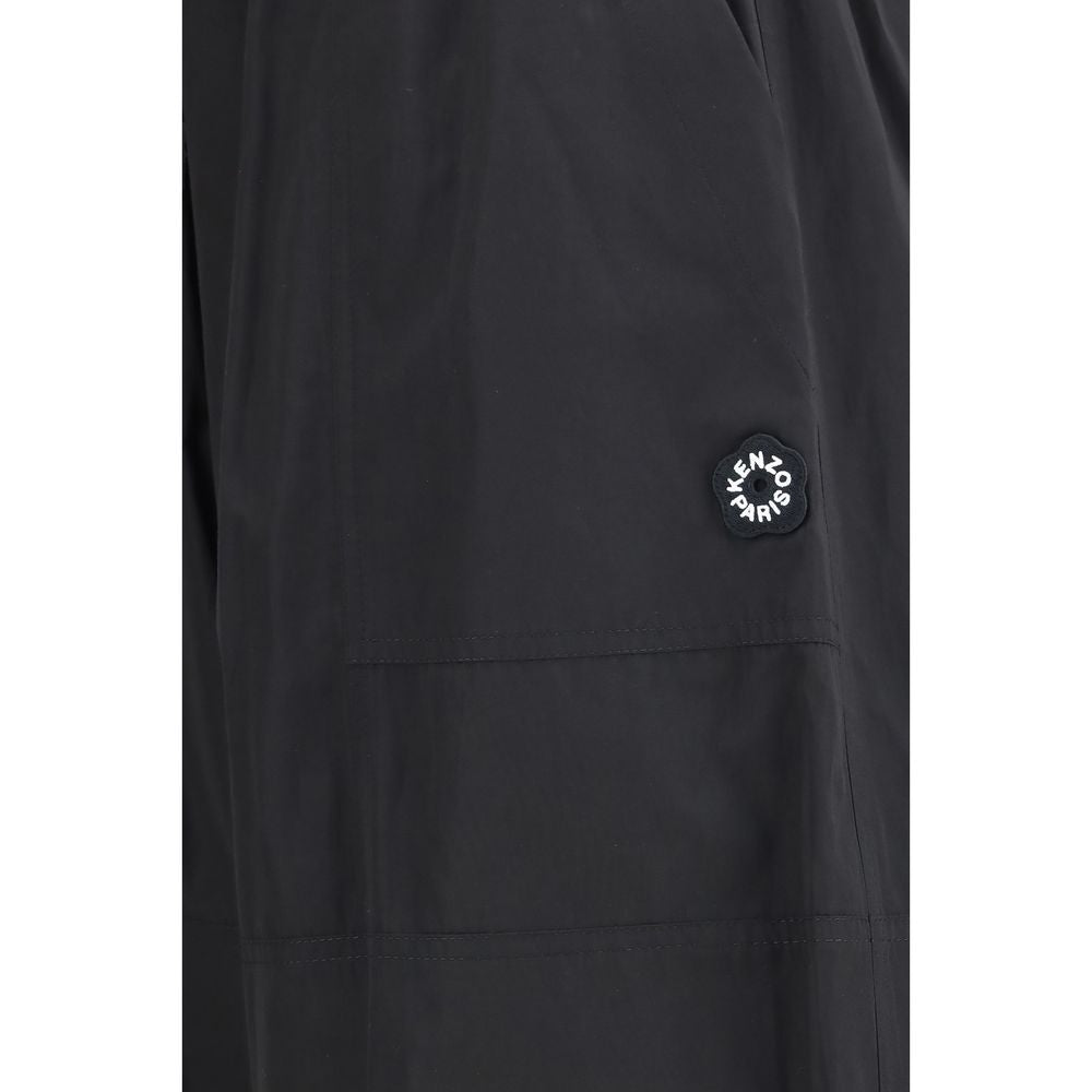 Pantalones casuales de poliéster negros Kenzo