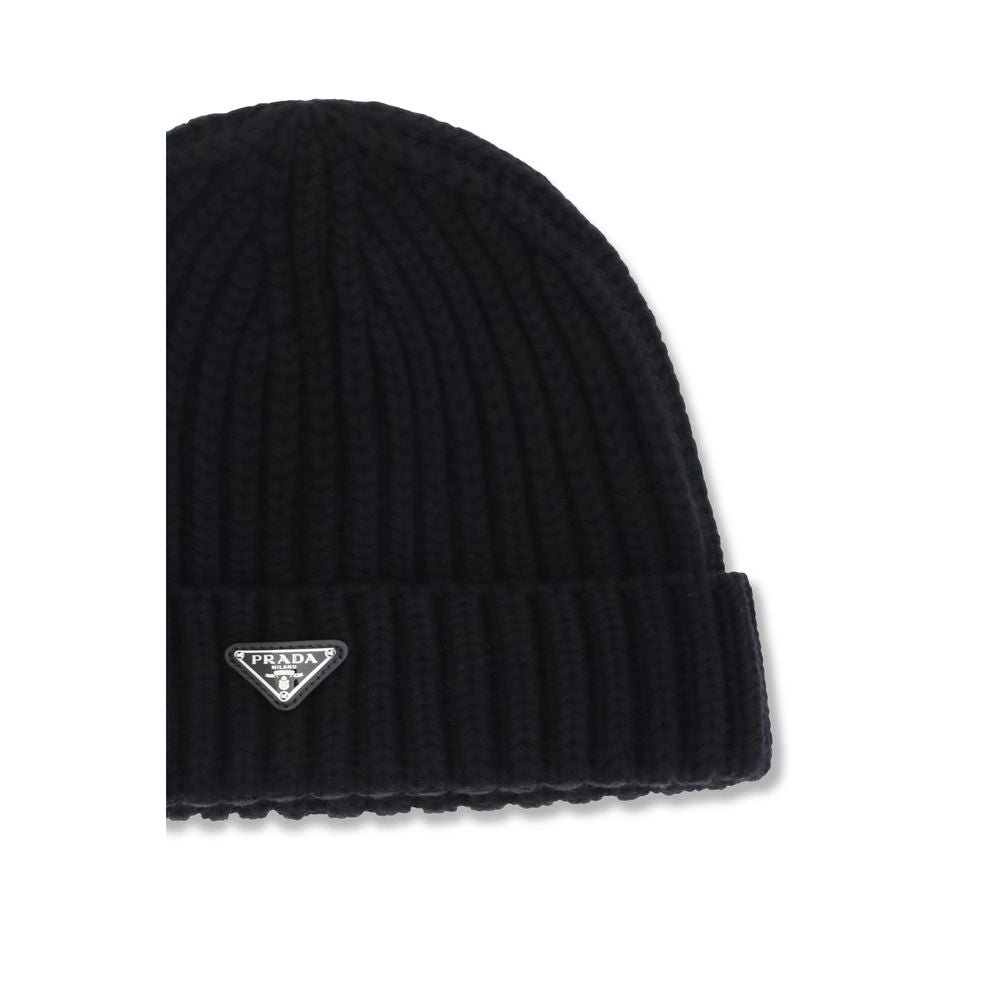 Gorro de lana negra Prada Oves Aries