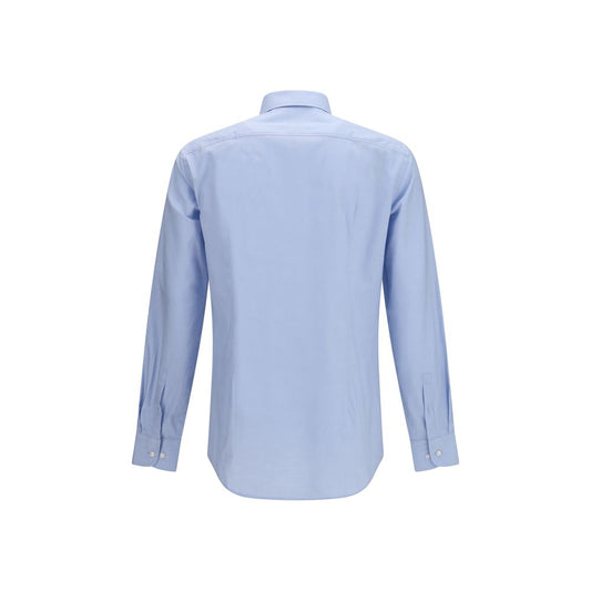 Camisa de vestir de algodón azul negro Hugo Boss