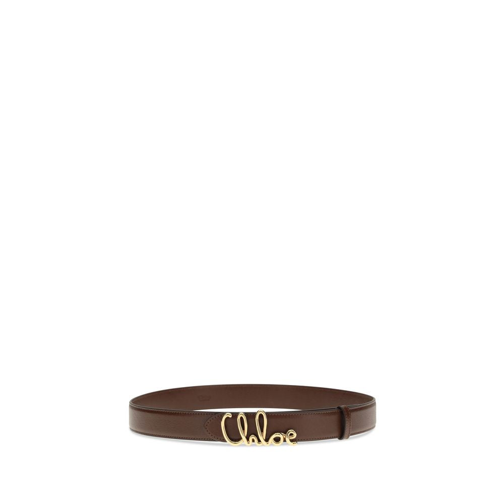 Ceinture classique en cuir de veau marron Chloé Bos Taurus