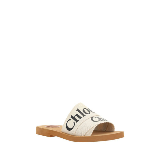 Sandalias planas Chloé de algodón blanco