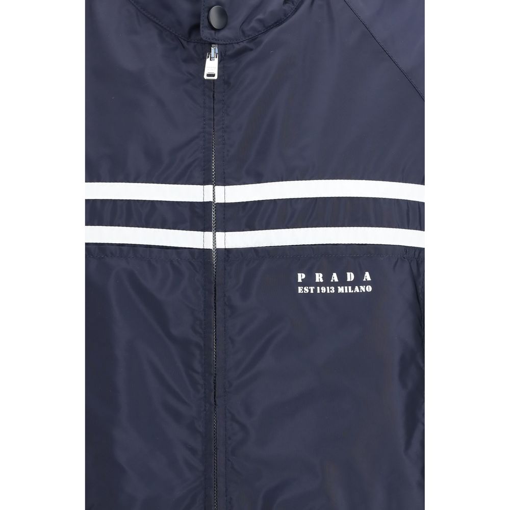 Prada Veste Shell en Nylon Bleu - Design Technique Léger