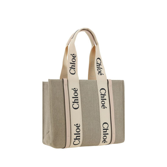 Bolso de mano de lino beige Chloé