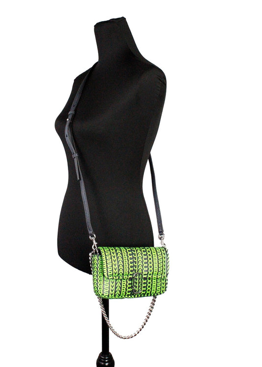 Bandolera Marc Jacobs De Cuero Con Monograma Verde Neón J Marc Mini