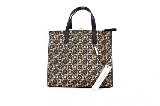 Bolso tote mini con bandolera Marc Jacobs Grind Signet de cuero estampado