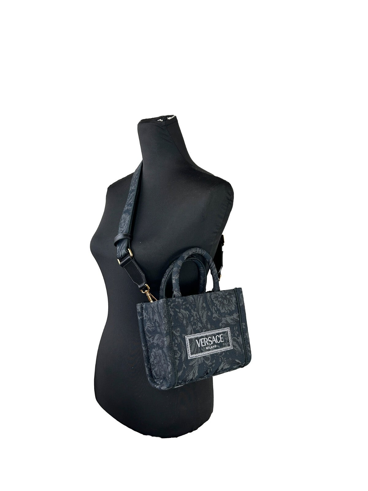 Bolso Shopper Versace Negro Mujer Colección Athena Extra Small