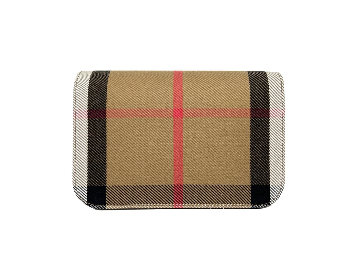 Burberry Madison Check Print Leather Crossbody Bag