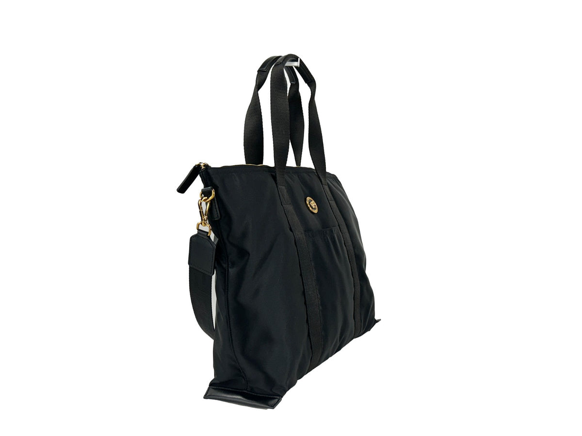 Versace La Medusa Functional Black Nylon Shoulder Bag
