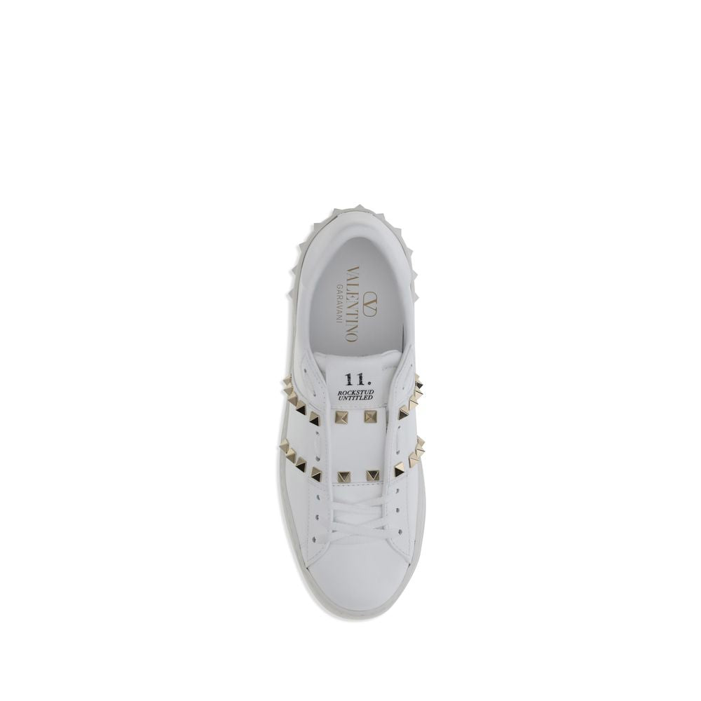 Valentino Garavani Baskets en cuir de veau blanc Bos Taurus