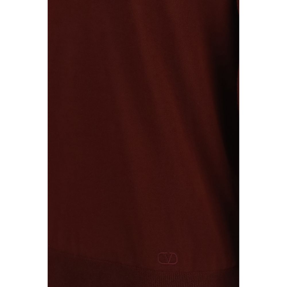 Valentino Garavani Oves Aries Burgundy Wool Polo Shirt