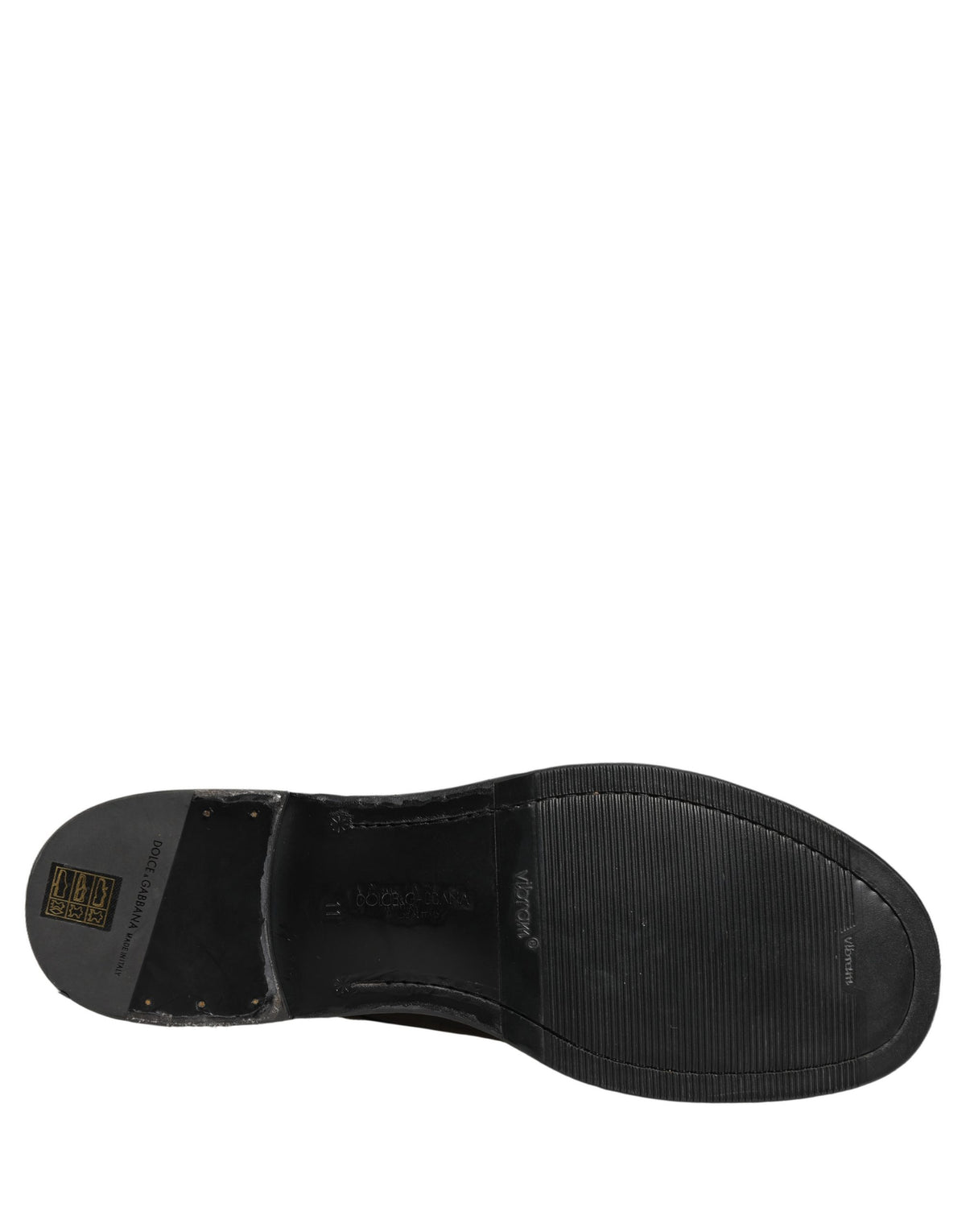 Chaussures de ville Derby à lacets en cuir noir Dolce & Gabbana pour homme