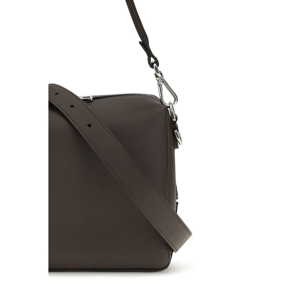 Bolso de hombro Fendi de piel de becerro marrón Bos Taurus