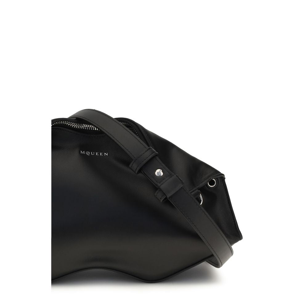 Alexander McQueen Clutch de piel de becerro negra Bos Taurus