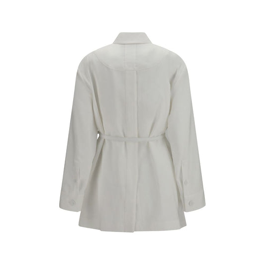 Chaqueta larga de lino blanco Fendi