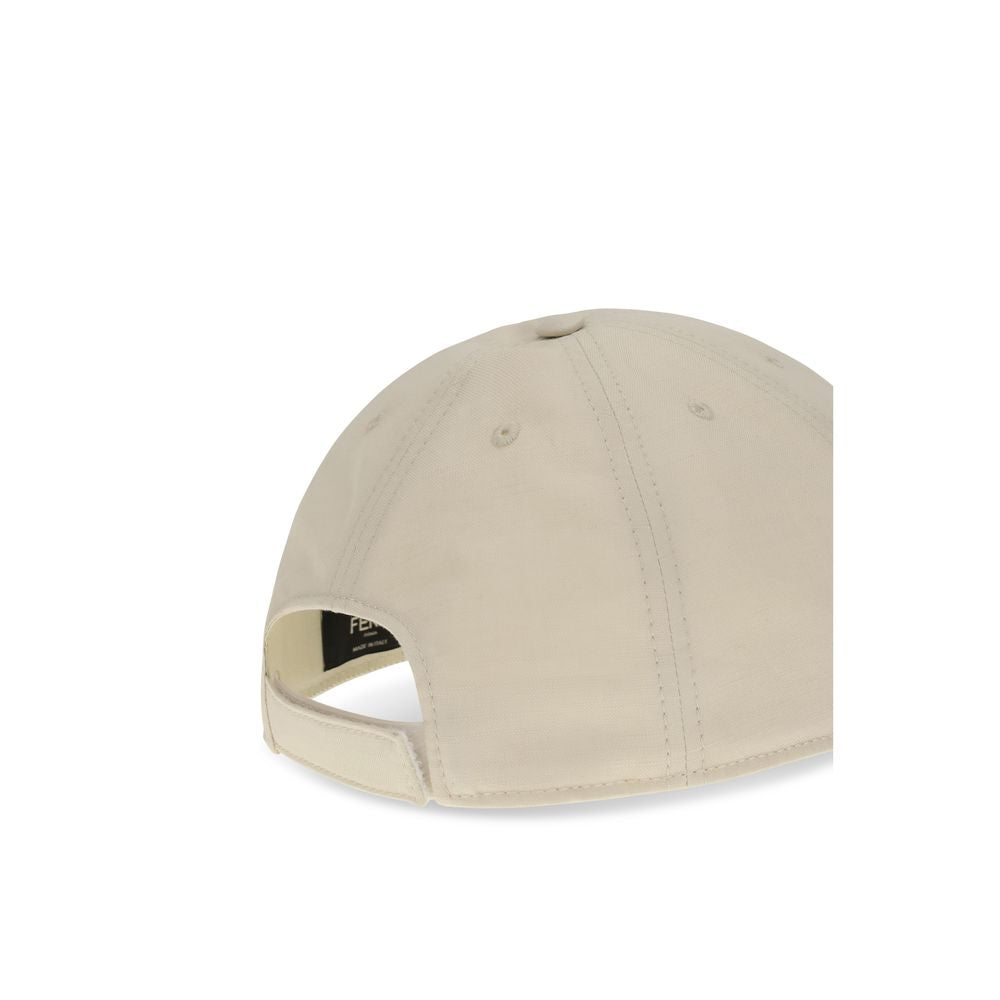 Fendi Gorra De Béisbol En Algodón Blanco Y Estilo Contemporáneo