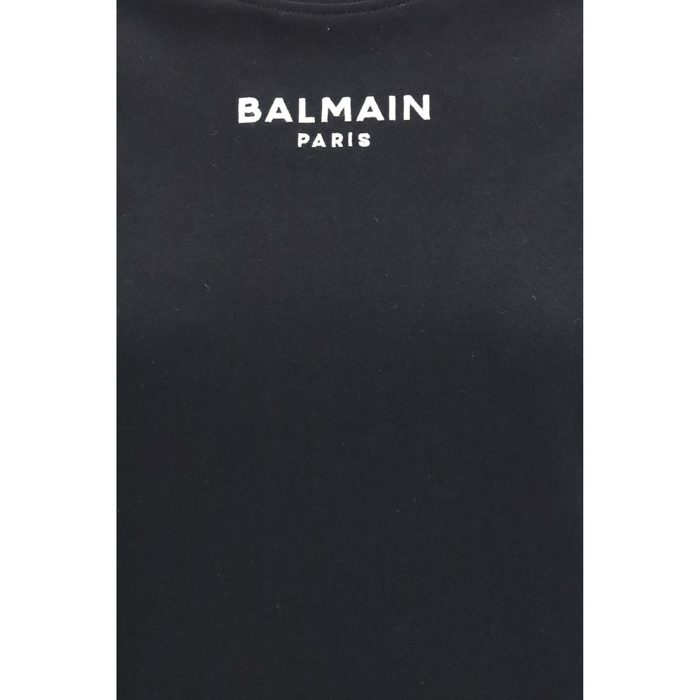 Balmain Black Cotton T-Shirt with Timeless Minimalist Design