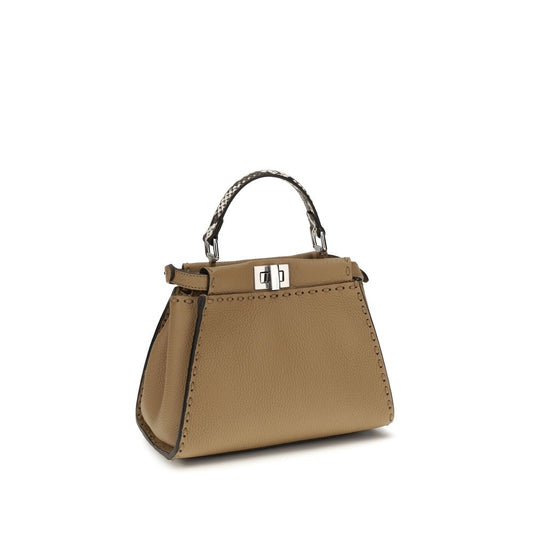 Bolso de mano Fendi de piel de becerro beige Bos Taurus