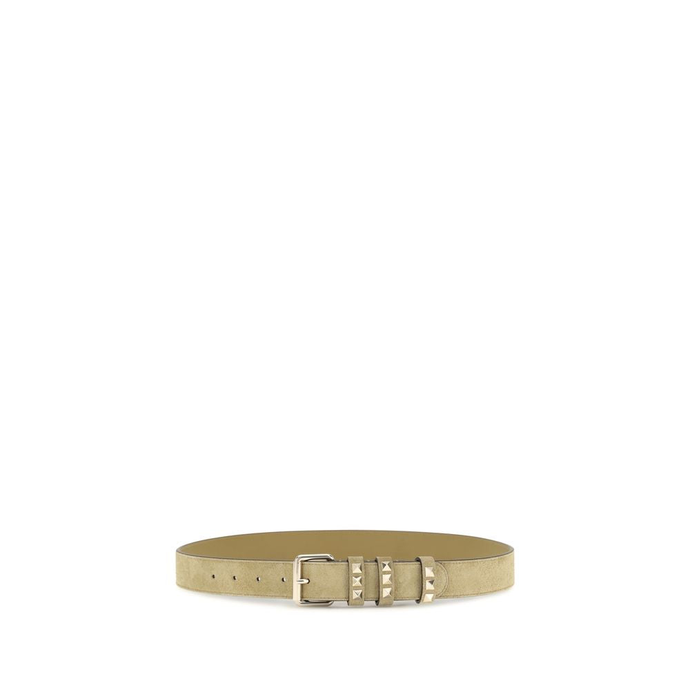 Cinturón Regular Piel Gamuza Beige Valentino Garavani