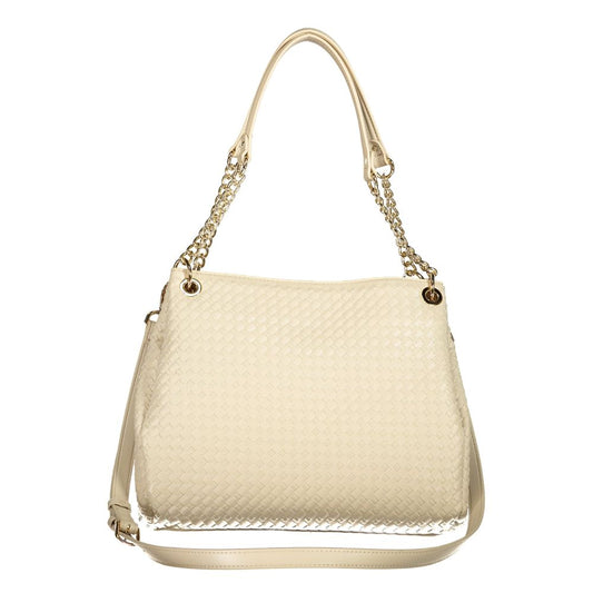 Bolso de mujer Mario Valentino de poliuretano beige con correa ajustable y extraíble