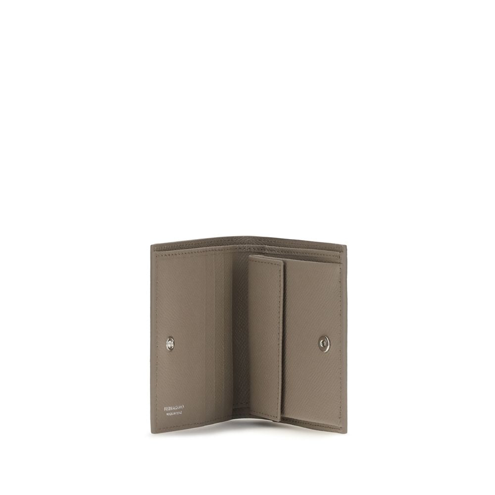 Portefeuille Ferragamo en cuir de veau beige Bos Taurus