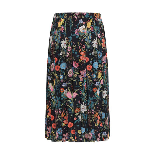 Falda midi de seda multicolor de Gucci