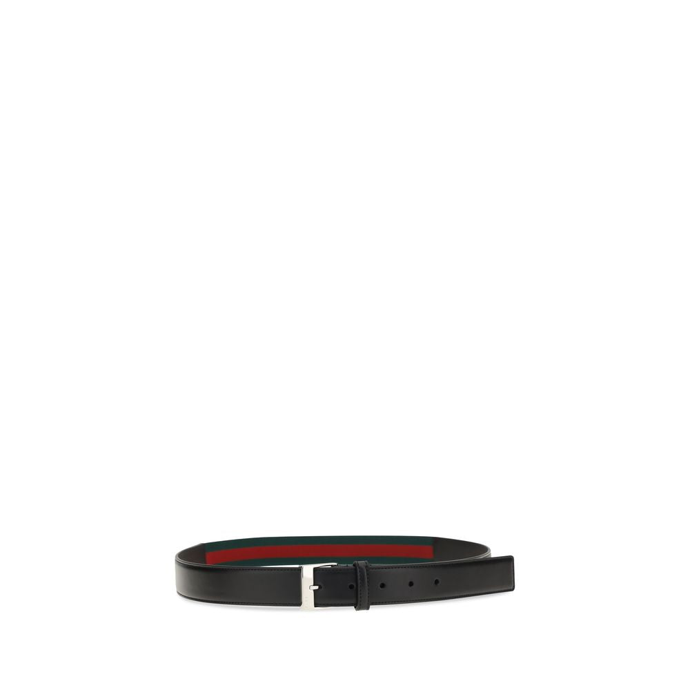 Gucci Cinturón Regular De Piel De Becerro Negro Bos Taurus
