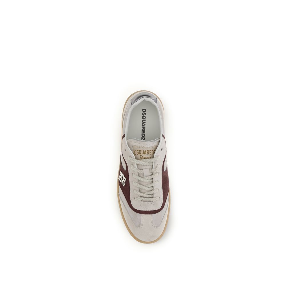 Baskets basses Dsquared² beiges en cuir de veau Bos Taurus