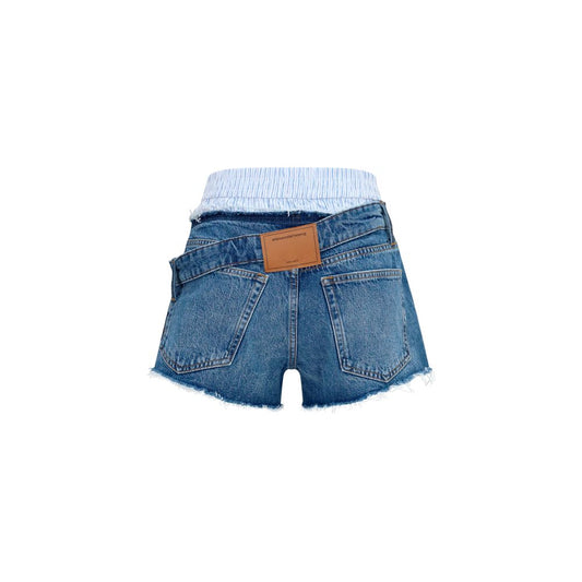 Alexander Wang Pantalones Cortos de Algodón Azules Bermuda