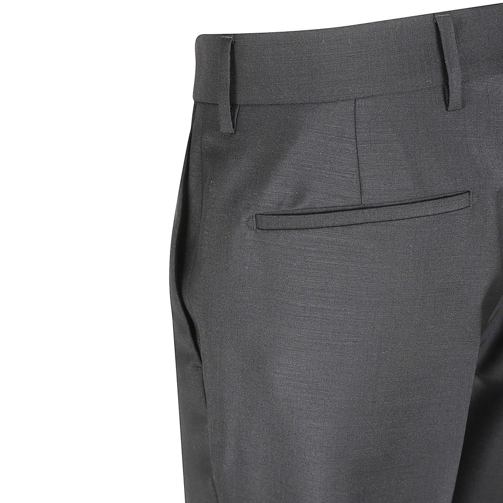 Prada Wool and Mohair Trousers With Belt Loops