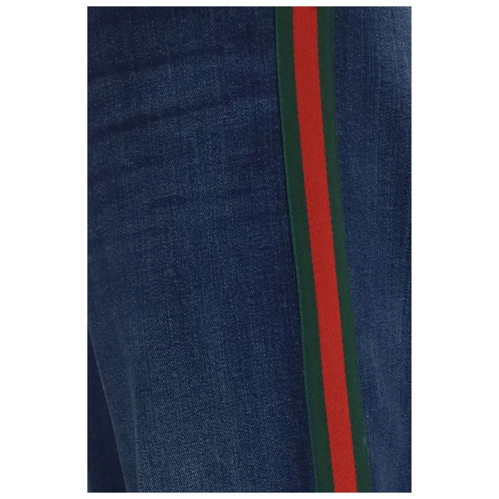 Vaqueros Gucci De Algodón Azul Con Corte Acampanado