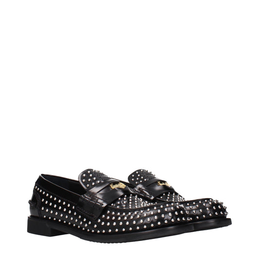 Miu Miu Mocasines sin cordones de cuero negro