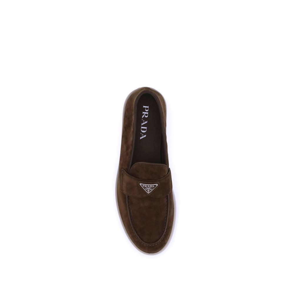 Prada Mocasín Slip On De Piel De VacunoMarrón Bos Taurus