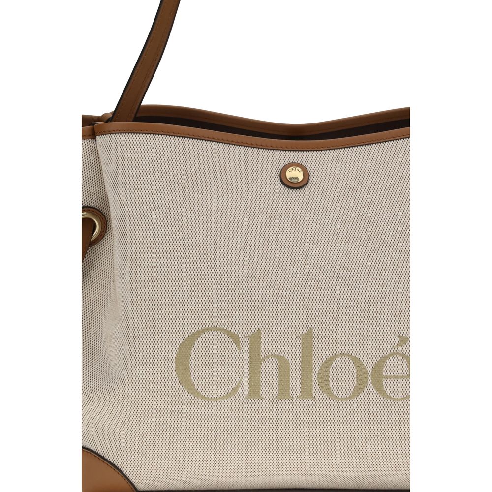 Chloé Bolso De Hombro Clover De Algodón Beige Versátil