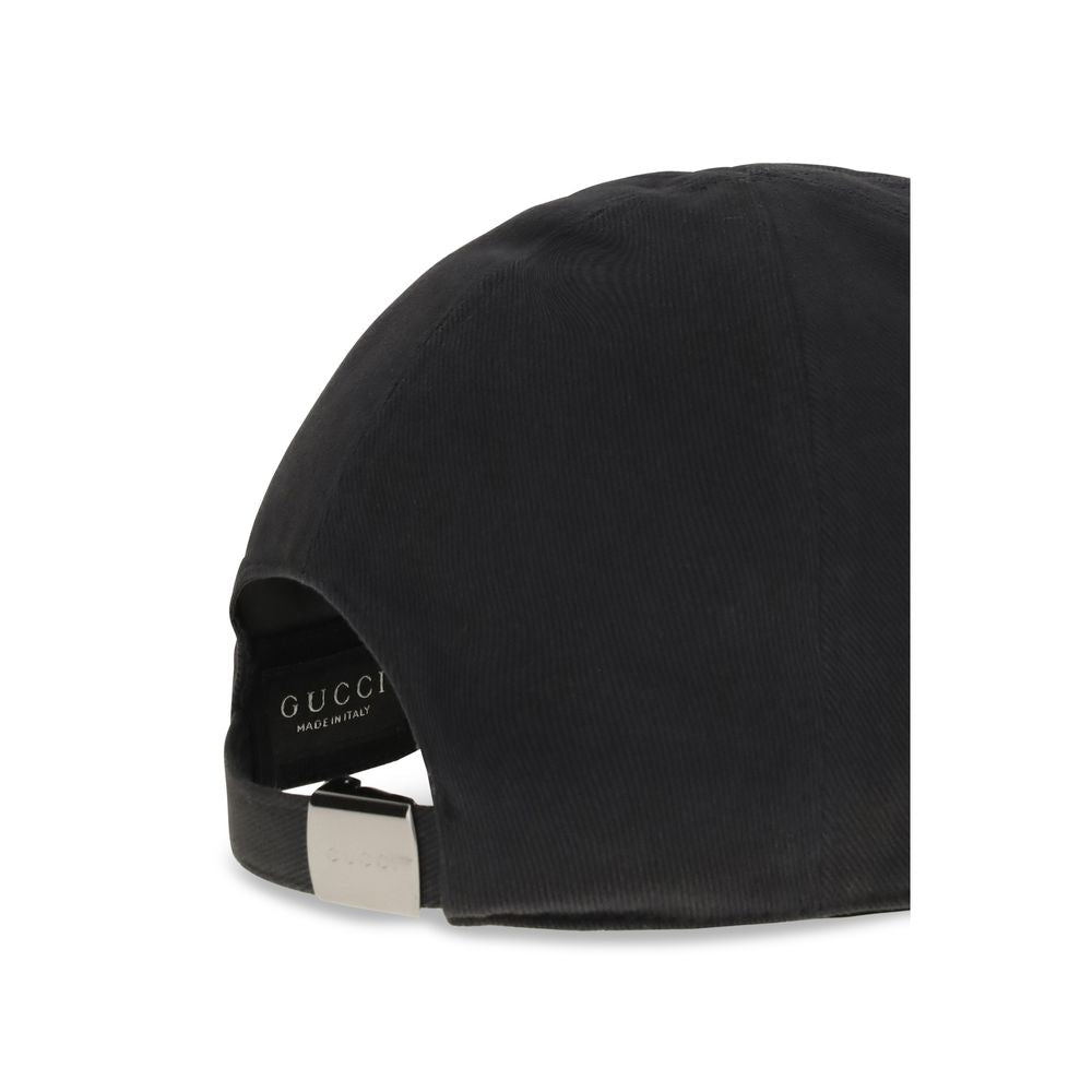 Gorra de algodón negra de Gucci (gorra de béisbol)