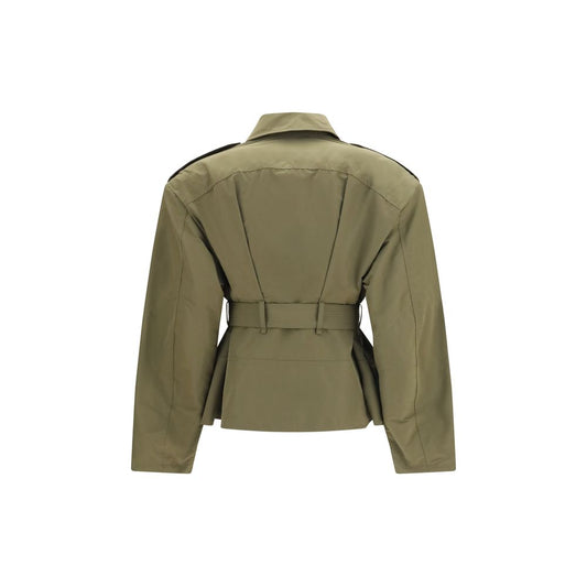 Chaqueta larga de algodón bicolor Alexander McQueen